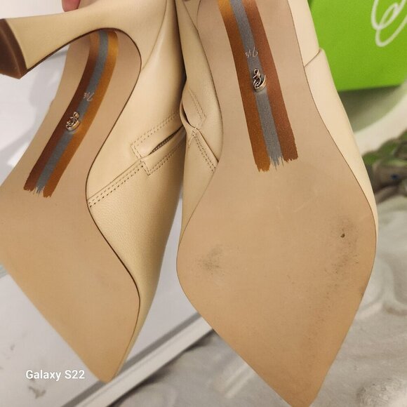 Sam Edelman Ella Pointed Toe Bootie Eggshell. Leather. NIB.  US 7.5 - Picture 7 of 11